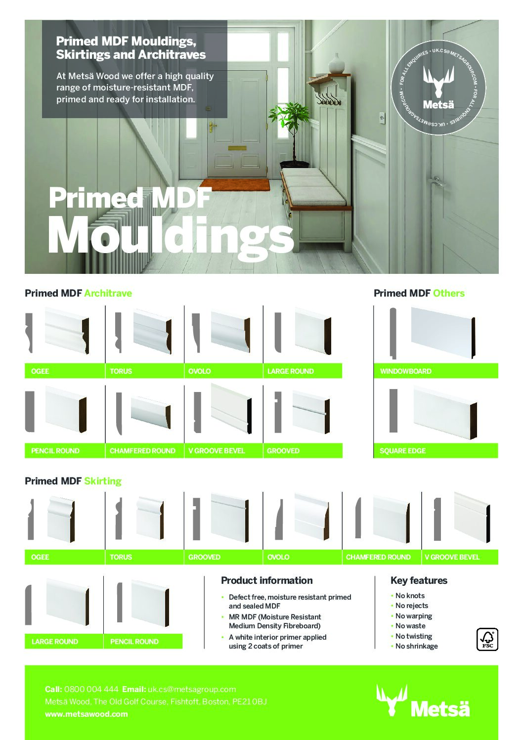 Primed MDF Mouldings – Skirtings, Architraves & Window Boards